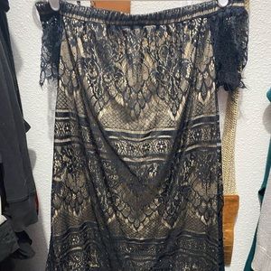 Off Shoulder Black Lace Minidress